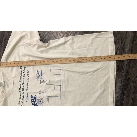 Vintage DARE 1998 South Barrington 5K Long Sleeve Tee T Shirt XL Mens White - Picture 6 of 6
